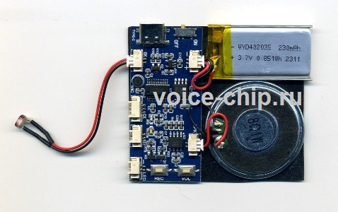 Музыкальный модуль со световым датчиком с записью через USB и микрофон